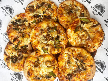 Dozen mini vegetarian pizza